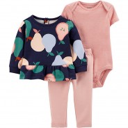 Preisvergleich für Strampler & Spieler: Baby Set Sweatjacke + Body + Stoffhose  blau-kombi Gr. 80 Mädchen Kinder