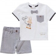 Preisvergleich für Hosen: Baby Set T-Shirt + kurze Hose grau Gr. 62