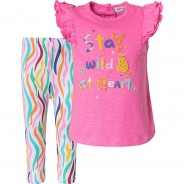Preisvergleich für Hosen: Baby Set T-Shirt + Leggings SLUB FRILL T  gold Gr. 86/92 Mädchen Kleinkinder