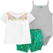 Preisvergleich für Hosen: Baby Set T-Shirt + Shorts + Body  mehrfarbig Gr. 86 Mädchen Kleinkinder