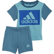 Preisvergleich für Oberteile: Baby Set T-Shirt + Sweatshorts I BL T  petrol Gr. 86 Jungen Kleinkinder