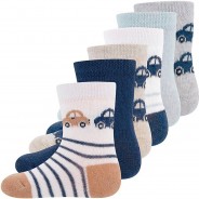 Preisvergleich für Strumpfwaren: Baby Socken 6er Pack  blau Gr. 23-26 Jungen Kleinkinder