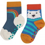 Preisvergleich für Strumpfwaren: Baby Socken GRIPPY , Organic Cotton blau Gr. 23-26 Jungen Kleinkinder
