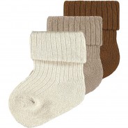 Preisvergleich für Strumpfwaren: Baby Socken NBNSTORM 3er Pack beige Gr. 62/68