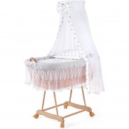 Preisvergleich für Stubenwagen: Baby Stubenwagen-Set mit Ausstattung,XXL Gestell natur grau