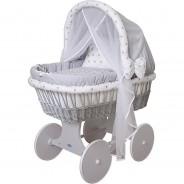 Preisvergleich für Stubenwagen: Baby Stubenwagen-Set mit Ausstattung,XXL Gestell/Räder grau lackiert
