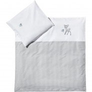 Preisvergleich für Heimtextilien: "Baby-Wendebettwäsche ""Reh"" Linon" weiß Gr. 80 x 80 + 35 x 40