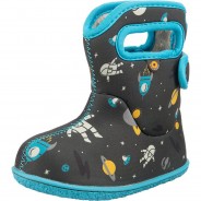 Preisvergleich für Schuhe: Baby Winterstiefel SPACE MAN, Barfußschuhe grau-kombi Gr. 23 Jungen Kleinkinder
