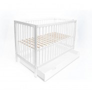 Preisvergleich für Kinderbetten: Babybett TONI mit Schublade weiß Gr. 60 x 120