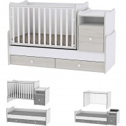 Preisvergleich für Kinderbetten: Babybett Trend Plus NEW Gitterbetten grau