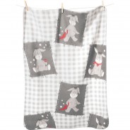 Preisvergleich für Heimtextilien: Babydecke Fleece, Esel, 75 x 100 cm von Pötter grau