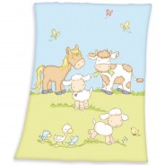 Preisvergleich für Heimtextilien: Babydecke Fynn, Farmtiere, 75 x 100 cm mehrfarbig