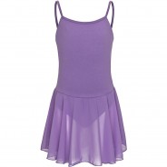 Preisvergleich für Sportbekleidung: Ballett Trikot Maggie mit Chiffon Röckchen Ballettkleider  flieder Gr. 116/122 Mädchen Kinder