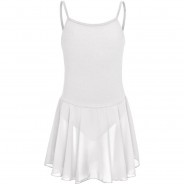 Preisvergleich für Sportbekleidung: Ballett Trikot Maggie mit Chiffon Röckchen Ballettkleider  weiß Gr. 146/152 Mädchen Kinder