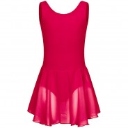Preisvergleich für Sportbekleidung: Ballett Trikot Minnie, ärmellos, mit Chiffon Röckchen Ballettkleider  pink Gr. 128/134 Mädchen Kinder