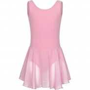 Preisvergleich für Sportbekleidung: Ballett Trikot Minnie, ärmellos, mit Chiffon Röckchen Ballettkleider  rosa Gr. 92/98 Mädchen Kleinkinder