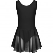 Preisvergleich für Sportbekleidung: Ballett Trikot Minnie, ärmellos, mit Chiffon Röckchen Ballettkleider  schwarz Gr. 92/98 Mädchen Kleinkinder