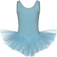 Preisvergleich für Sportbekleidung: Ballett Tutu Anabelle, ärmellos, 3 Lagen Tüll Ballettkleider  hellblau Gr. 92/98 Mädchen Kleinkinder