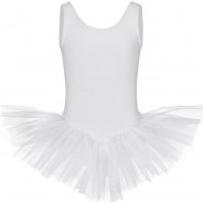 Preisvergleich für Sportbekleidung: Ballett Tutu Anabelle, ärmellos, 3 Lagen Tüll Ballettkleider  weiß Gr. 92/98 Mädchen Kleinkinder