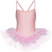 Preisvergleich für Sportbekleidung: Ballett Tutu Antonia mit Spaghettiträgern Ballettkleider  hellrosa Gr. 140/146 Mädchen Kinder