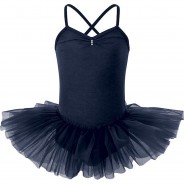 Preisvergleich für Sportbekleidung: Ballett Tutu Kim mit Spaghettiträgern, 3 Lagen Tüll Ballettkleider  dunkelblau Gr. 158/164 Mädchen Kinder