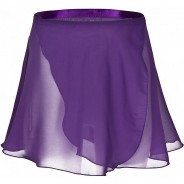 Preisvergleich für Sportbekleidung: Ballett Wickelrock Emma aus Chiffon Ballettröcke  dunkellila Gr. 116/122 Mädchen Kinder