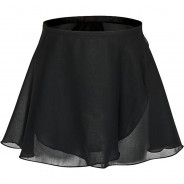 Preisvergleich für Sportbekleidung: Ballett Wickelrock Emma aus Chiffon Ballettröcke  schwarz Gr. 146/152 Mädchen Kinder