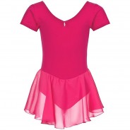 Preisvergleich für Sportbekleidung: Ballettkleid Betty mit Glitzersteinen und Chiffonrock Ballettkleider  pink Gr. 158/164 Mädchen Kinder