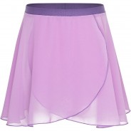 Preisvergleich für Sportbekleidung: Ballettrock Emily aus Chiffon in Wickeloptik Ballettröcke  flieder Gr. 140/146 Mädchen Kinder