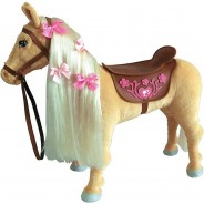 Preisvergleich für Kleinkindspielzeug: Barbie Stehpferd Tawny -it Sattel hellbraun