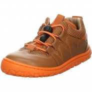 Preisvergleich für Schuhe: Barefoot Niso Halbschuh Leder-/Textilkombination gemustert Sneakers Low neonorange Gr. 26 Mädchen Kinder