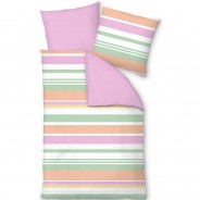Preisvergleich für Heimtextilien: "Baumwoll-Satin Wende-Bettwäsche ""Stripe""" rosa Gr. 135 x 200 + 80 x 80