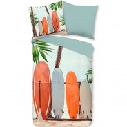 Preisvergleich für Heimtextilien: "Baumwoll-Wendebettwäsche ""Surf"" 135x200 + 80x80cm" mehrfarbig Gr. 135 x 200 + 80 x 80