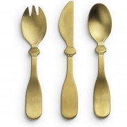 Preisvergleich für Essen & Trinken: Besteck Set für Kinder Gold Kinderbesteck gold  Kinder