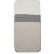 Preisvergleich für Heimtextilien: Bettlaken 120 x 150 cm wrinkled cotton storm grey grau
