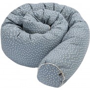 Preisvergleich für Babybetten-Zubehör: Bettschlange Organic Cotton 180 cm blau