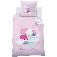 Preisvergleich für Heimtextilien: Bettwäsche, Peppa Pig, Flanell, 135 x 200 cm + 80 x 80 cm rosa Gr. 135 x 200 + 80 x 80