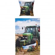 Preisvergleich für Heimtextilien: "Bettwäsche ""Traktor"" Renforcé" bunt Gr. 155 x 220 + 40 x 80