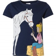 Preisvergleich für Oberteile: Bibi und Tina T-Shirt , Pferde dunkelblau Gr. 104/110 Mädchen Kinder