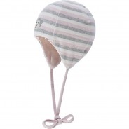 Preisvergleich für Mützen & Accessoires: Bindemütze gestreift Mützen Kinder rosa Gr. 45  Kinder