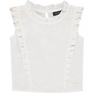 Preisvergleich für Oberteile: Blusenshirt ärmellos Kurzarmblusen  weiß Gr. 110/116 Mädchen Kleinkinder