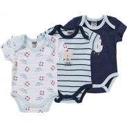 Preisvergleich für Strampler & Spieler: Body 3er Pack  blau-kombi Gr. 86 Jungen Kleinkinder