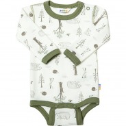 Preisvergleich für Strampler & Spieler: Body langarm Wolle/Bambus Bodys Kinder grün Gr. 98/104  Kleinkinder