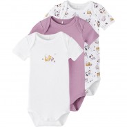 Preisvergleich für Strampler & Spieler: Body NBFBODY 3er Pack  lila Gr. 56 Mädchen Kinder