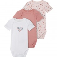 Preisvergleich für Strampler & Spieler: Body NBFBODY 3er Pack  rosa Gr. 56 Mädchen Kinder