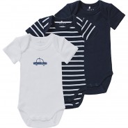 Preisvergleich für Strampler & Spieler: Body NBMBODY 3er Pack dunkelblau Gr. 50 Jungen Baby