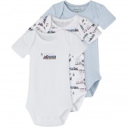 Preisvergleich für Strampler & Spieler: Body NBMBODY 3er Pack  hellblau Gr. 50 Jungen Kinder