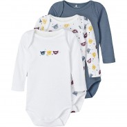 Preisvergleich für Strampler & Spieler: Body NBMBODY 3er Pack, Organic Cotton blau Gr. 50 Jungen Baby