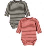 Preisvergleich für Strampler & Spieler: Body NBMTAIS Doppelpack , Organic Cotton orange Gr. 56 Jungen Kinder