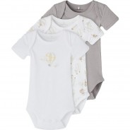 Preisvergleich für Strampler & Spieler: Body NBNBODY 3er Pack grau Gr. 80